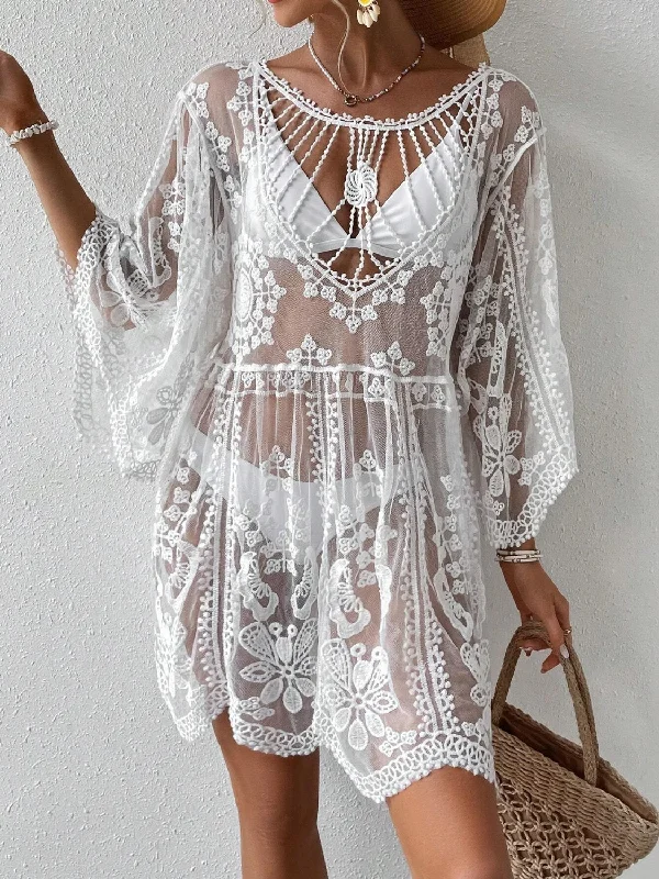 Sheath Women Dress with a Tailored Fit for a Professional Look Sheath Women Dress with a Tailored Fit for a Professional Look Lace Round Neck Cover-Up