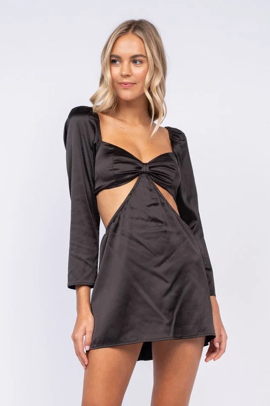 Wrap - Style Women Dress with Adjustable Fit for All Body Types Wrap - Style Women Dress with Adjustable Fit for All Body Types Long Sleeve Cut Out Dress