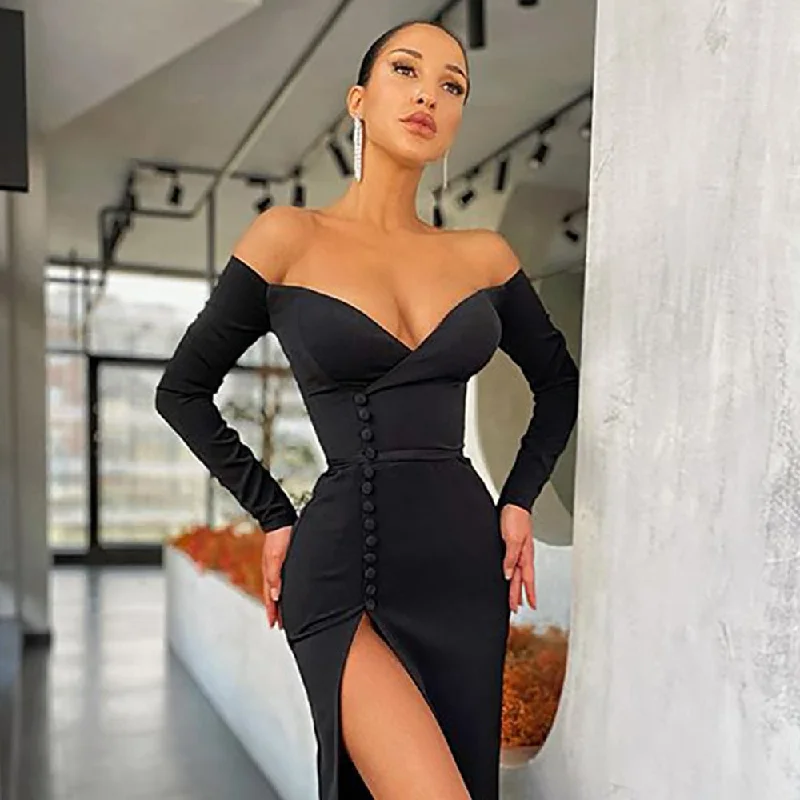 Off - the - Shoulder Women Dress for a Romantic and Feminine Look Off - the - Shoulder Women Dress for a Romantic and Feminine Look BerriesJam - Long Sleeve Off Shoulder Bandage Dress