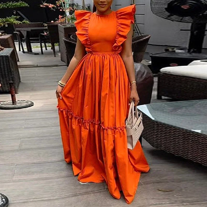 Lace - Embellished Women Dress for an Elegant and Sophisticated Appearance Lace - Embellished Women Dress for an Elegant and Sophisticated Appearance MALYBGG Ruffle Short Sleeve Big Swing Beach Dress for Women 7449LY