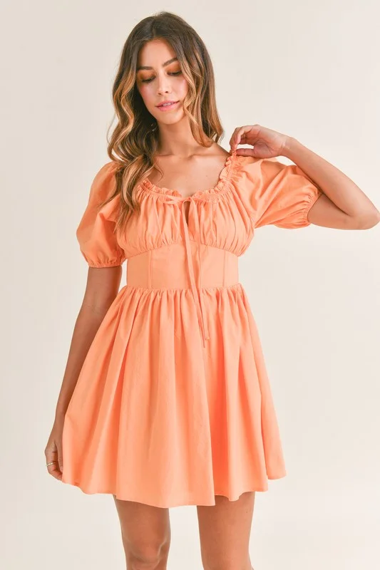 Halter Neck Women Dress to Show Off the Shoulders and Neckline Halter Neck Women Dress to Show Off the Shoulders and Neckline Poplin Mini Dress w/ Corset Detail