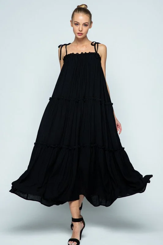 Long - Sleeve Women Dress in Velvet for a Luxurious Winter Look Long - Sleeve Women Dress in Velvet for a Luxurious Winter Look Ruffle Tiered Maxi Dress