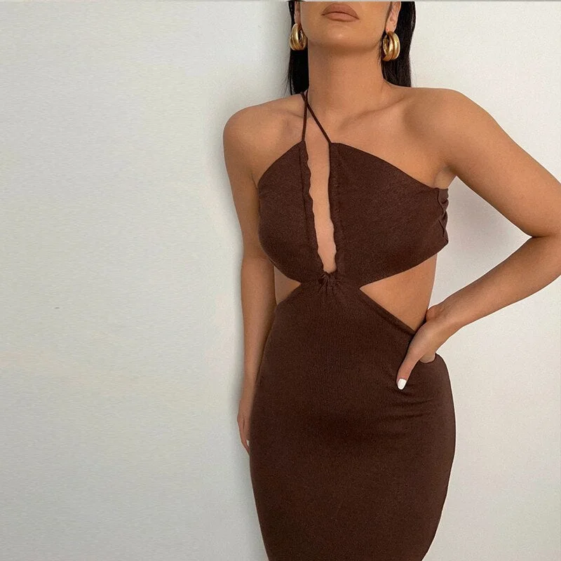 Plus Size Women Dress with a Flattering A - Line Cut for Comfort and Style Plus Size Women Dress with a Flattering A - Line Cut for Comfort and Style BerriesJam - 2024 Spaghetti Strap Bandage Wrap Backless Maxi Dress