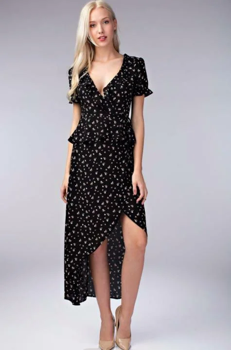 Midi dresses with button - down skirts for a unique and functional designBecca Black Floral Two-Piece Midi Dress