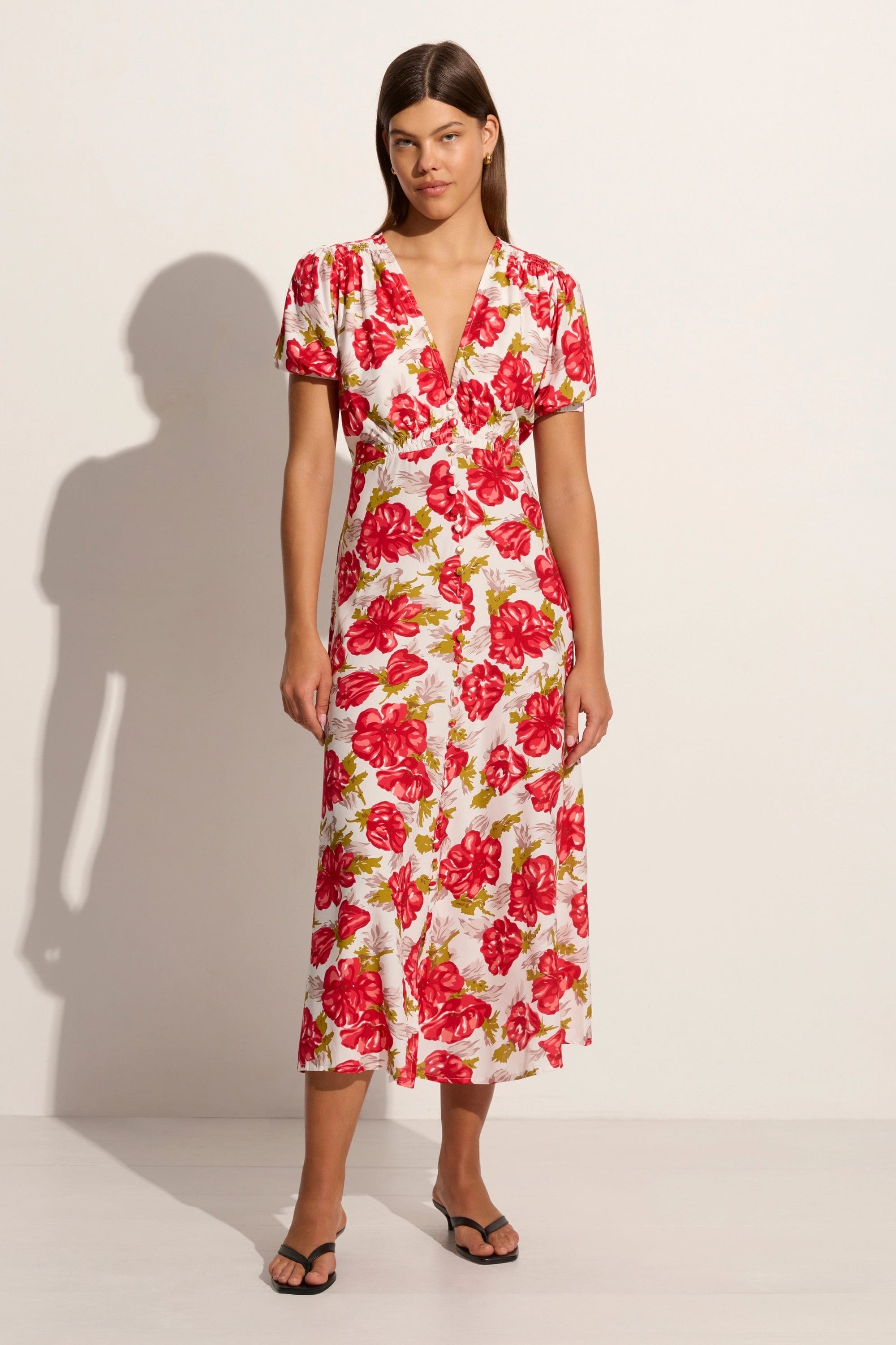 Midi dresses with animal prints for a bold and confident appearanceBellavista Midi Dress Isadora Floral Red - Final Sale