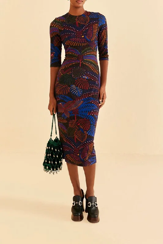 Midi dresses with pom - pom trims for a playful and festive lookBlack Midnight Island Short Sleeve Midi Dress Midi dresses with pom - pom trims for a playful and festive lookBlack Midnight Island Short Sleeve Midi Dress