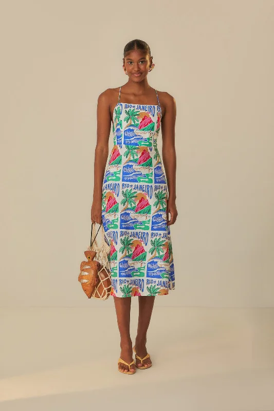 Midi dresses with empire waists for a flattering maternity optionOff-White Carioca Posters Midi Dress