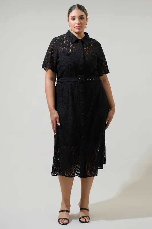 Midi dresses with halter necks for a stylish and comfortable optionCarlini Lace Button Up Midi Dress Curve Midi dresses with halter necks for a stylish and comfortable optionCarlini Lace Button Up Midi Dress Curve