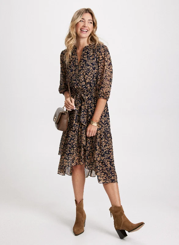 Maxi - inspired midi dresses with flowing fabrics for a beachy vibeChiffon Day Dress