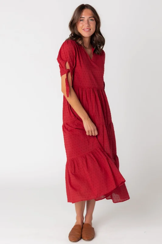 Midi dresses with ruched sleeves for a more fitted and stylish arm lookBrass & Roe Claire Tie-Sleeve Dress Midi dresses with ruched sleeves for a more fitted and stylish arm lookBrass & Roe Claire Tie-Sleeve Dress