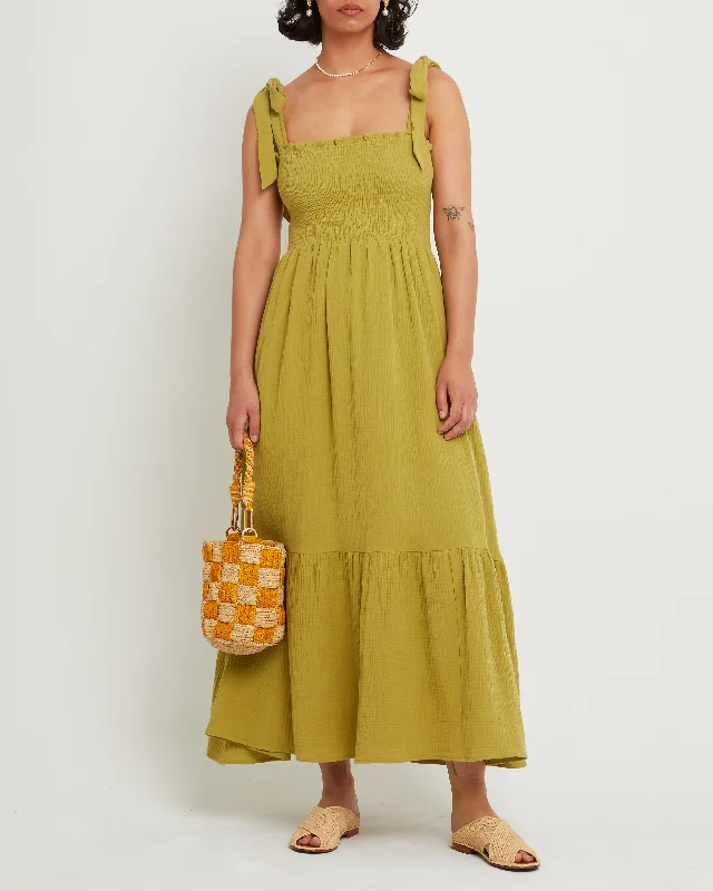 Sleeveless midi dresses with lace details for summer weddingsCotton Winnie Dress