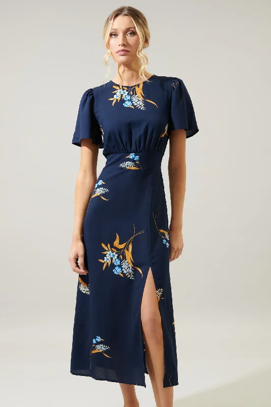 Midi dresses with ruffled sleeves for a more feminine and voluminous lookDusk Bloom Floral Midi Dress Midi dresses with ruffled sleeves for a more feminine and voluminous lookDusk Bloom Floral Midi Dress