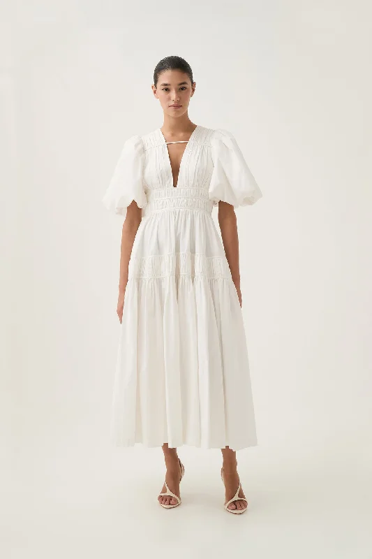 High - low midi dresses with geometric patterns for a modern partyFallingwater Ruched Midi Dress High - low midi dresses with geometric patterns for a modern partyFallingwater Ruched Midi Dress