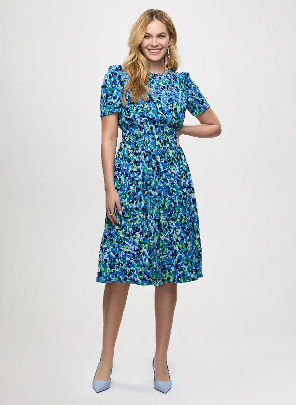 Maxi - inspired midi dresses with flowing fabrics for a beachy vibeFloral Crepe Midi Dress