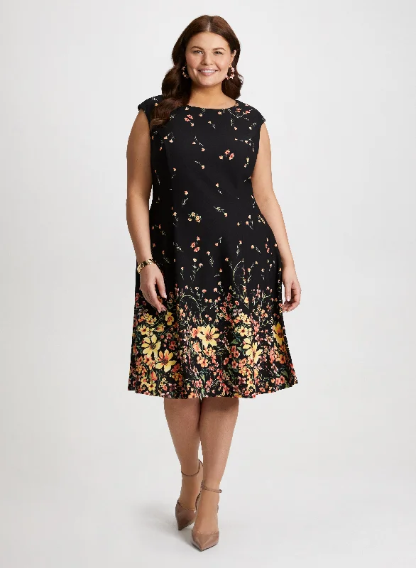 Midi dresses with animal prints for a bold and confident appearanceGradient Floral Print Dress