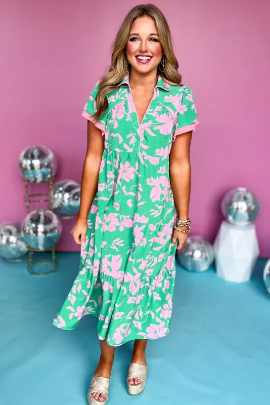 Midi dresses with pleated bodices for a classic and tailored lookGreen Mix Collared V Neck Midi Dress Midi dresses with pleated bodices for a classic and tailored lookGreen Mix Collared V Neck Midi Dress