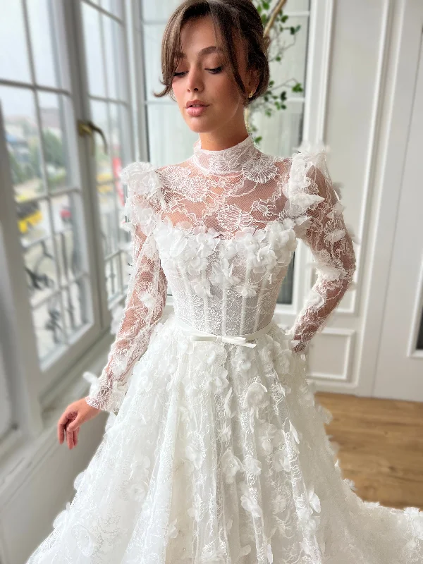 Midi dresses with ruffled bodices for a more pronounced feminine lookIvory Meadow Gown