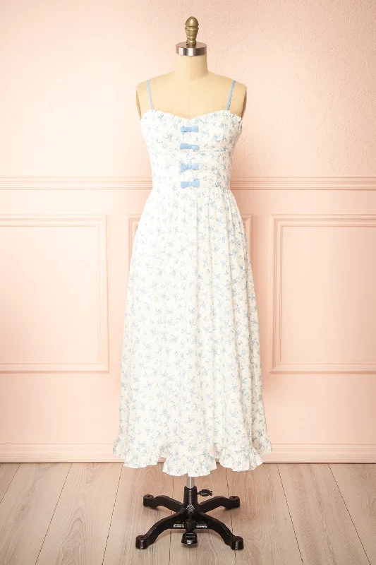 Midi dresses with sheer panels for a touch of allureJayanne | Long Floral Dress w/ Bustier Top