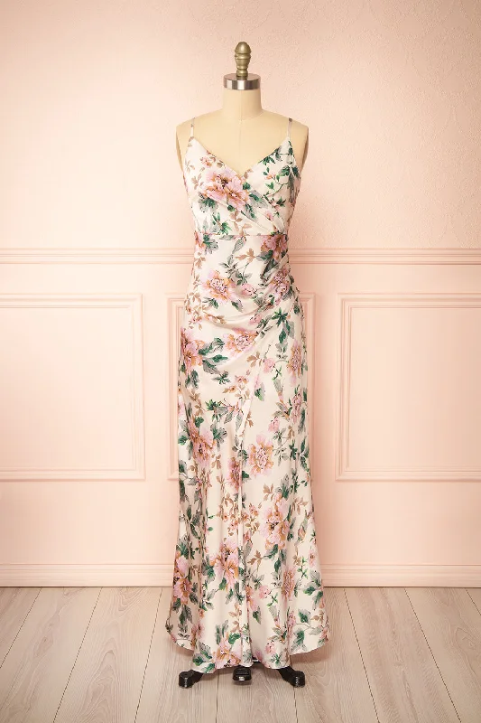 Midi dresses with pleated bodices for a classic and tailored lookJoulanne | Floral Maxi Dress with High Slit