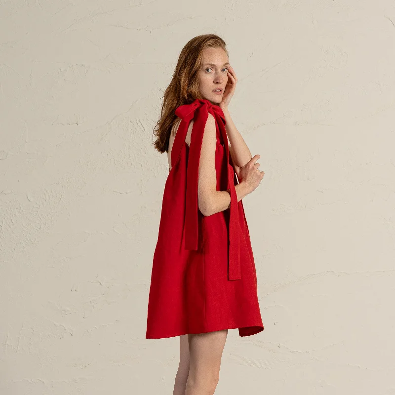 Midi dresses with fringe details for a fun and energetic styleDress with Shoulder Ribbons Christina