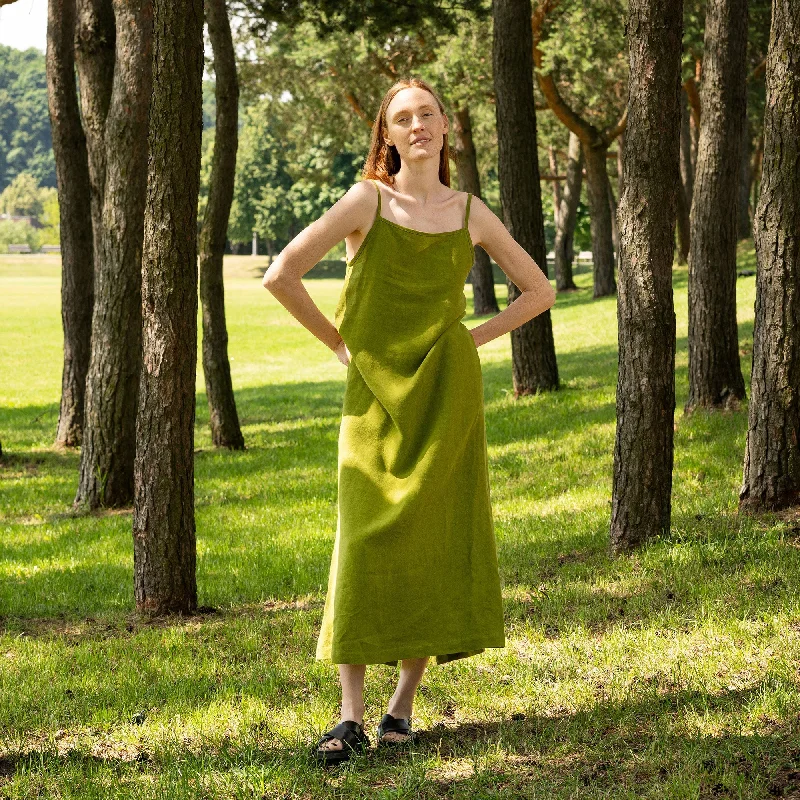 Midi dresses with satin - finish fabrics for a luxurious feelLinen Maxi Dress Jasmine Midi dresses with satin - finish fabrics for a luxurious feelLinen Maxi Dress Jasmine