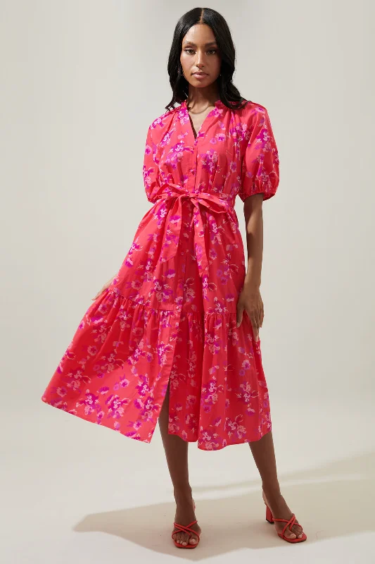 Midi dresses with gathered skirts for a full and flowing silhouetteMagnolis Rhubarb Wynette Tiered Midi Dress Midi dresses with gathered skirts for a full and flowing silhouetteMagnolis Rhubarb Wynette Tiered Midi Dress