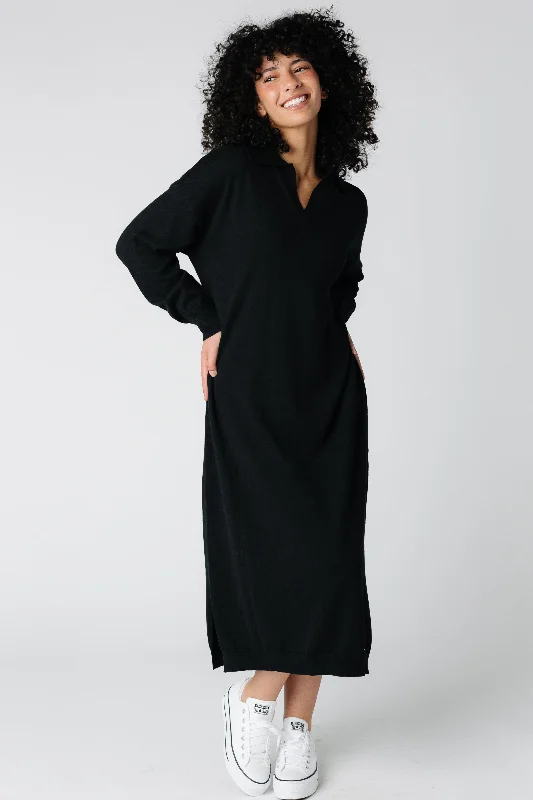 Midi dresses with off - the - shoulder necklines for a flirty lookMarine Knit Sweater Dress