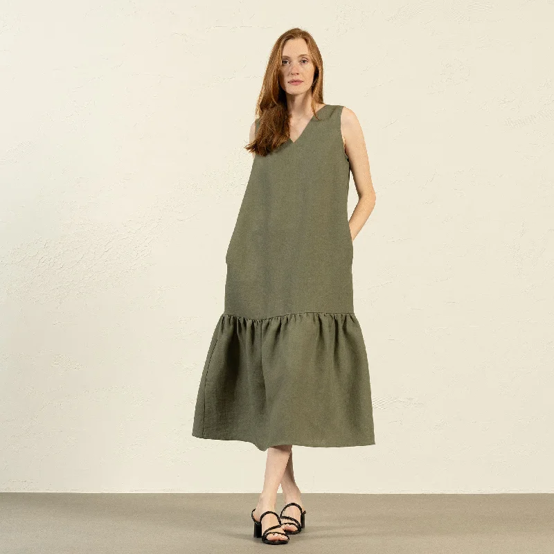 Midi dresses with animal prints for a bold and confident appearanceMaxi Dress Aurora Stone Green Midi dresses with animal prints for a bold and confident appearanceMaxi Dress Aurora Stone Green