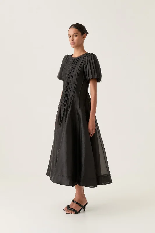 Midi dresses with ruched sleeves for a more fitted and stylish arm lookNova Pleated Midi Dress