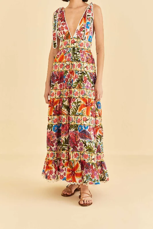 Midi dresses with fringe details for a fun and energetic styleOff-White Tropical Yard Sleeveless Midi Dress Midi dresses with fringe details for a fun and energetic styleOff-White Tropical Yard Sleeveless Midi Dress