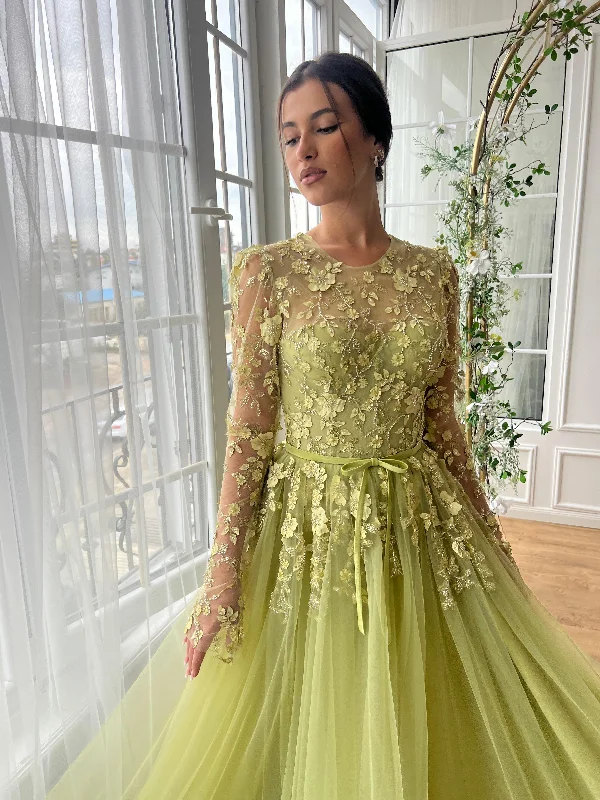 Midi dresses with halter necks for a stylish and comfortable optionOlive Bloom Gown