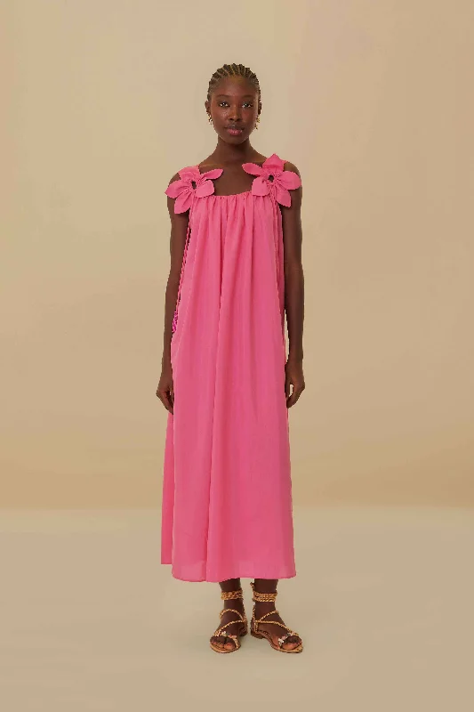 Midi dresses with sheer panels for a touch of allurePink Floral Details Sleeveless Midi Dress Midi dresses with sheer panels for a touch of allurePink Floral Details Sleeveless Midi Dress