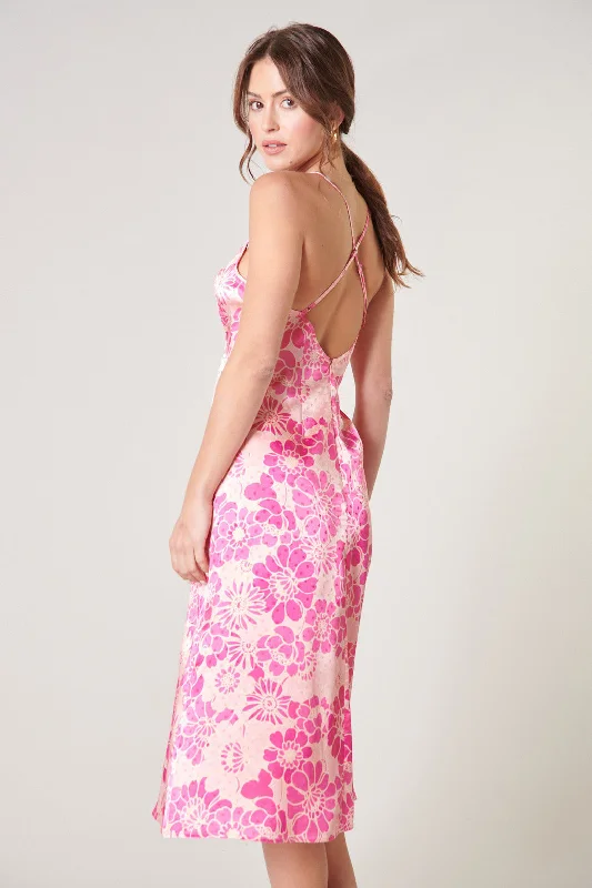 Midi dresses with pleated skirts for a timeless and elegant appealPink Paradise Harlow Satin Midi Dress Midi dresses with pleated skirts for a timeless and elegant appealPink Paradise Harlow Satin Midi Dress