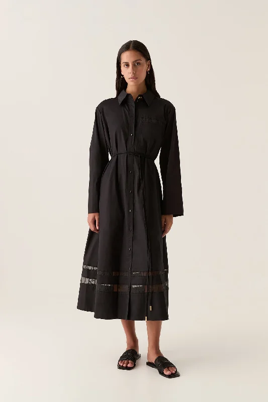 Midi dresses with embroidered accents for a unique and detailed designReframe Logo Shirt Dress