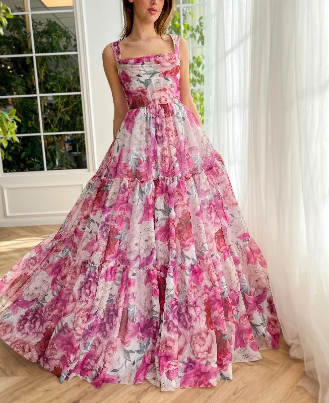 Midi dresses with wrap - around skirts for a customizable fitReverie Rose Gown