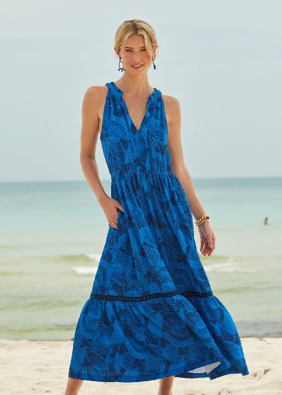 Midi dresses with printed lining for a hidden and stylish detailSan Sebastian Tie Neck Maxi Dress Midi dresses with printed lining for a hidden and stylish detailSan Sebastian Tie Neck Maxi Dress