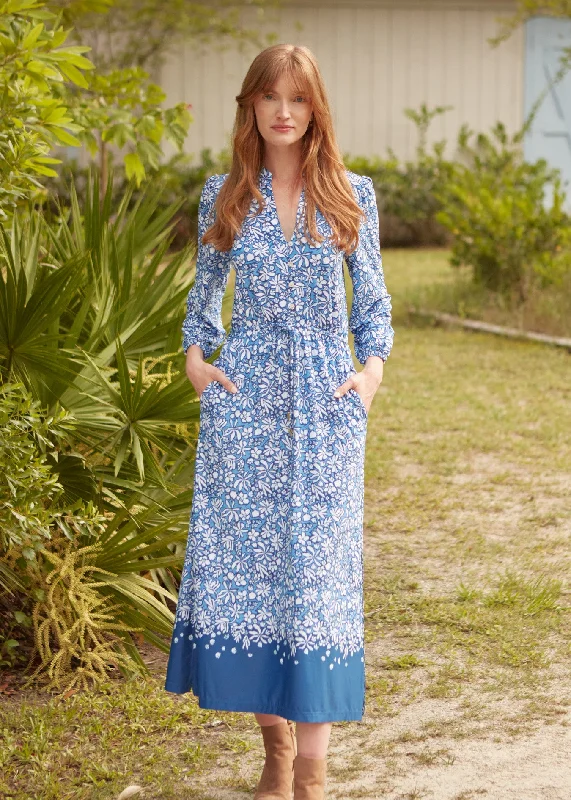 A - line midi dresses with floral prints for spring brunchesSeaside Floral Button Down Maxi Dress