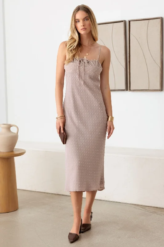 Midi dresses with ruffled hems for a romantic date nightSwiss Dot Lace Detail Midi Cami Dress Midi dresses with ruffled hems for a romantic date nightSwiss Dot Lace Detail Midi Cami Dress