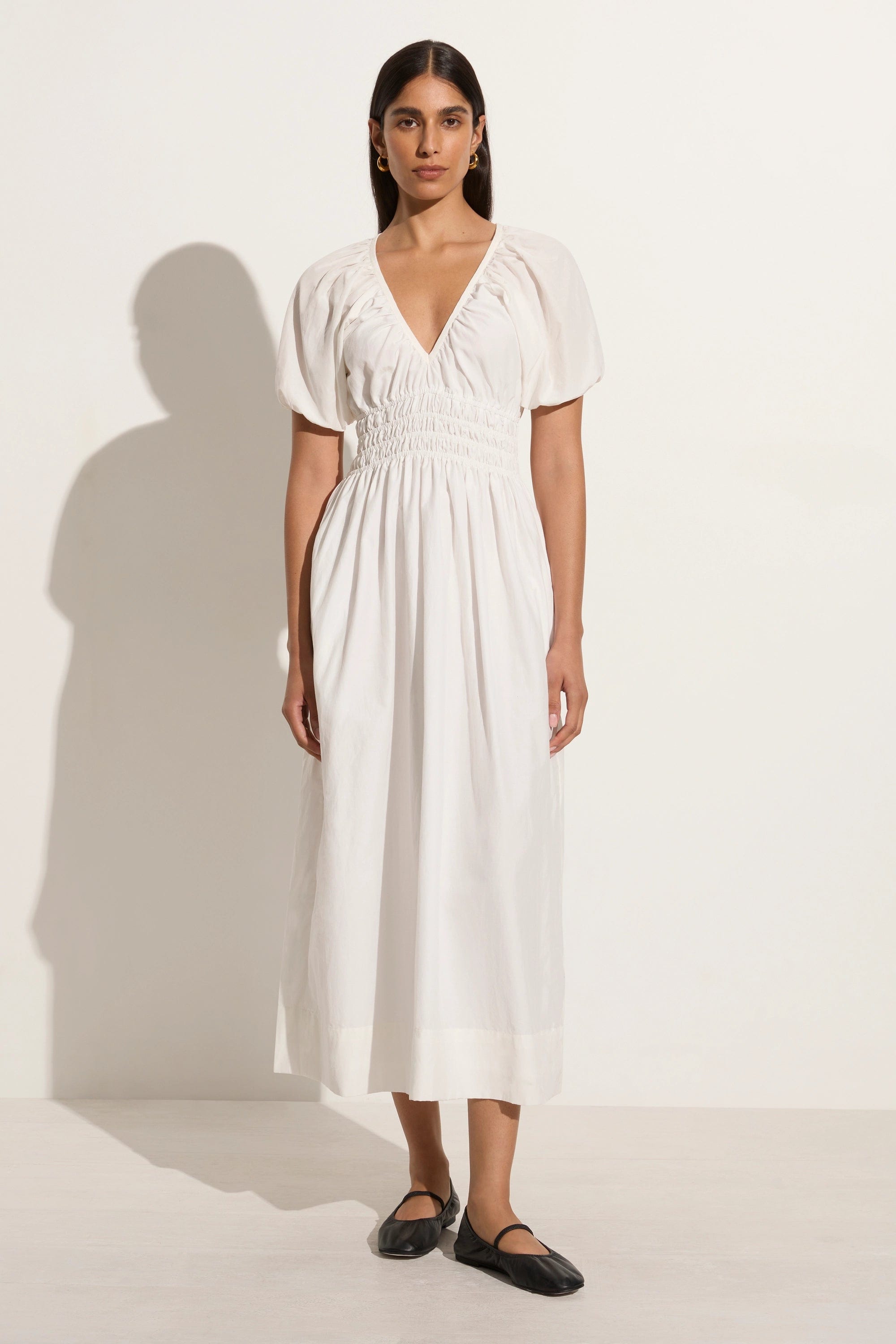Midi dresses with satin - finish fabrics for a luxurious feelTeatro Midi Dress White
