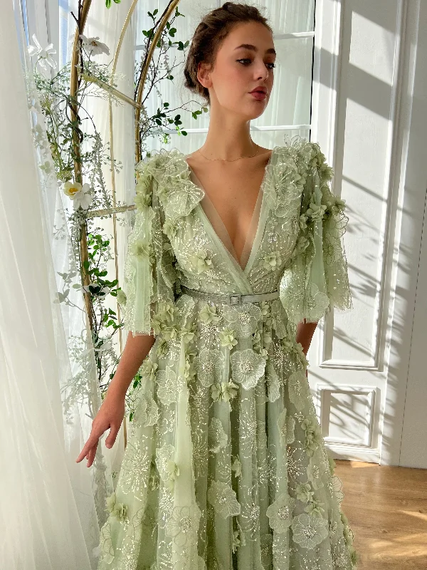 Midi dresses with pleated bodices for a classic and tailored lookWild Magnolia Allure Gown