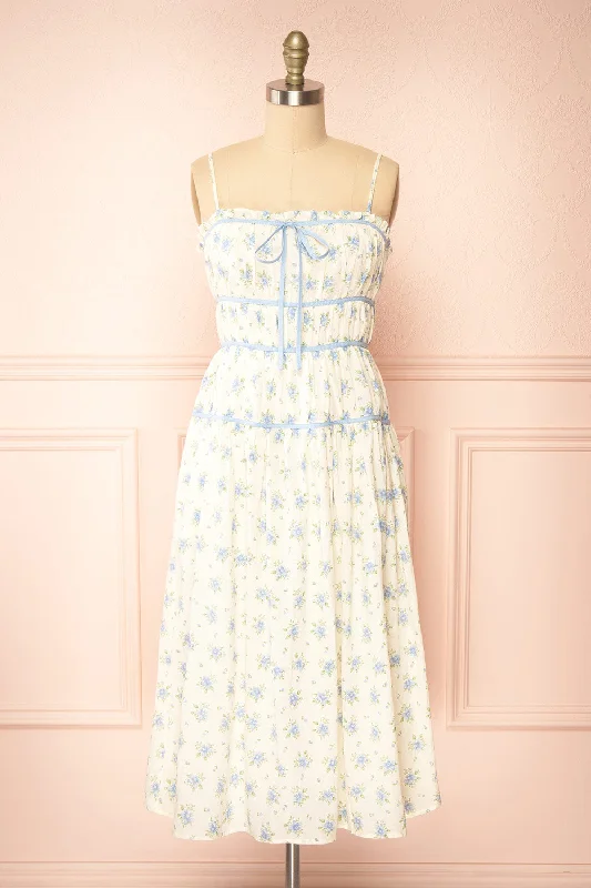 Midi dresses with button - front designs for a classic touchYuriel Blue Floral | A-Line Chiffon Midi Dress Midi dresses with button - front designs for a classic touchYuriel Blue Floral | A-Line Chiffon Midi Dress
