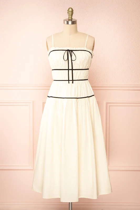 Midi dresses with cotton - blend materials for everyday comfortYuriel | A-Line Chiffon Midi Dress