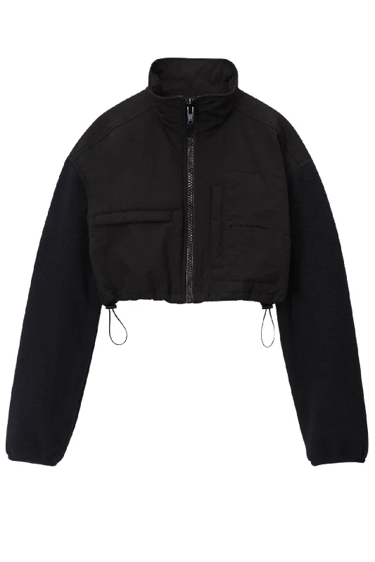 Sleeveless Denim Top for a Cool Summer LookAlexander Wang Cropped Fleece Jacket - Black