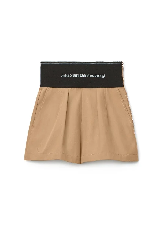 Ripped Denim Top for a Rebellious Fashion StatementAlexander Wang Exposed Zip Logo Elastic Safari Short - Chino
