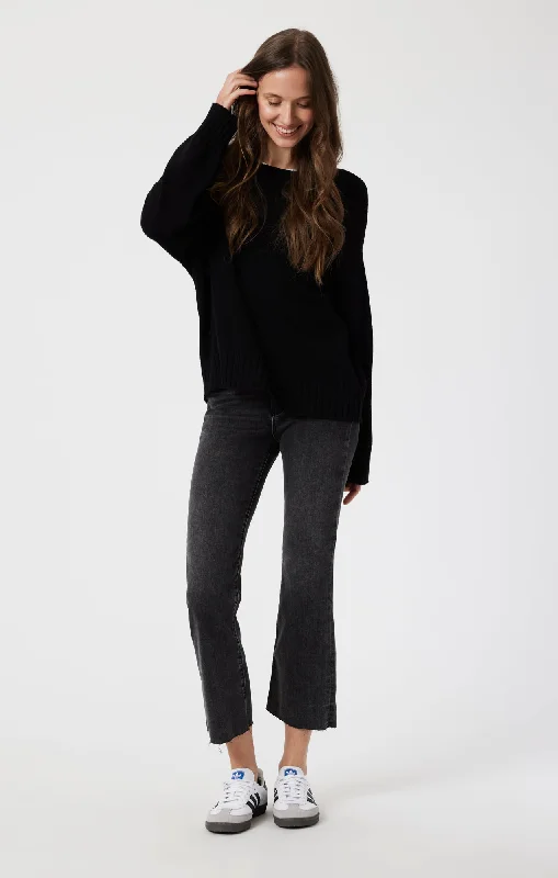 Denim Top with a Peplum Hem for a Flirty and Feminine LookANIKA CROP FLARE IN SMOKE BRUSHED FLEX BLUE