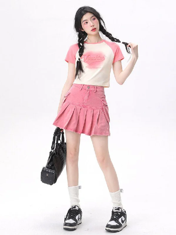 Light - wash denim skirts for a casual summer outfitBarbie Cargo Mini Skirt