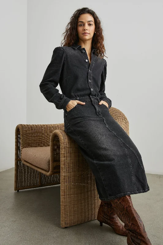 Studded Denim Top for a Glamorous and Bold StyleBEVERLY DRESS - ECLIPSE