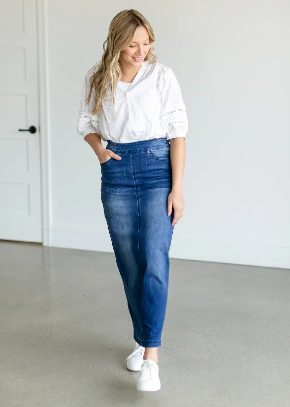 Denim skirts for date nights with a romantic feelDonna Vintage Wash Long Denim Skirt - FINAL SALE