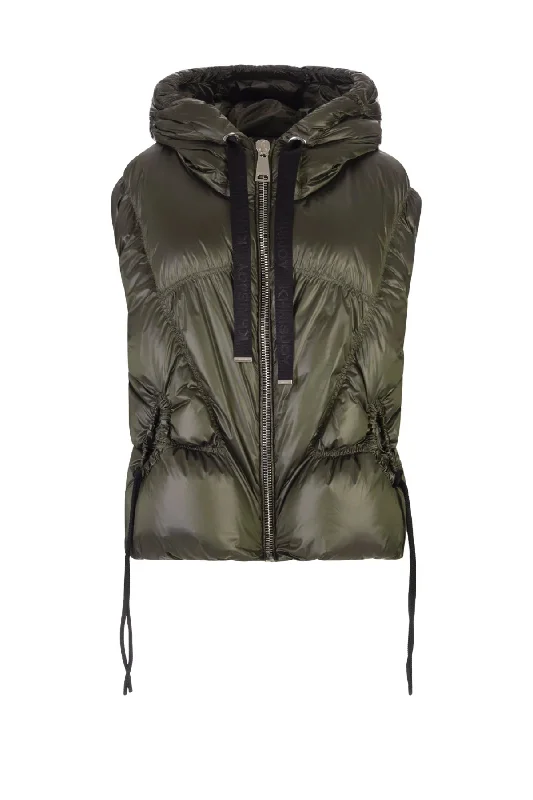 Denim Top with a Floral Print for a Feminine TouchKhrisjoy Puff Vest Cloud - Musk Green