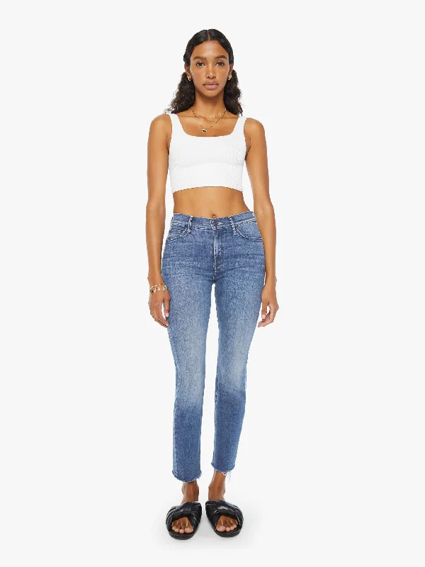 Denim Top with a Peplum Hem for a Flirty and Feminine LookThe Mid Rise Dazzler Ankle Fray - We The Animals